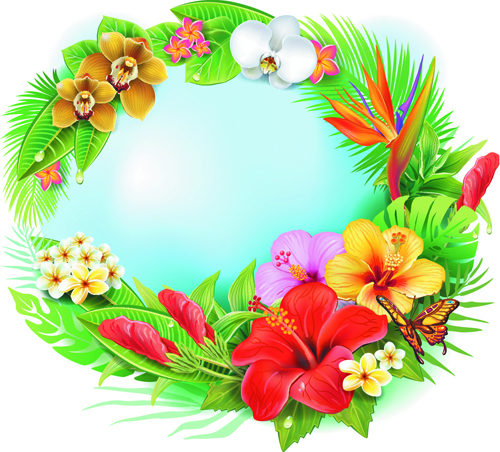 Beautiful flowers and butterflies vector background 03 Vector Background butterflies Beautiful flowers beautiful background   