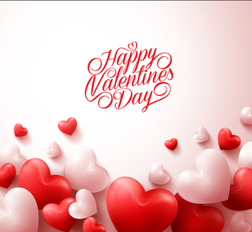 Happy Valentines day text with heart balloons vector 02 valentines text heart happy day balloons   
