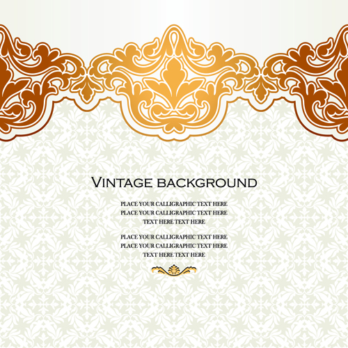 Vintage background ornate floral vector 03 vintage ornate background   