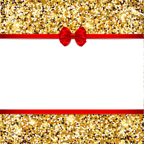 Red bow with gold luxury background vectors 04   