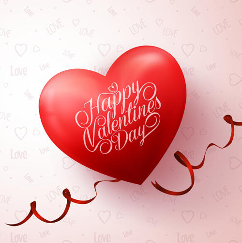 Happy Valentines day text with heart balloons vector 06 valentines text heart happy day balloons   
