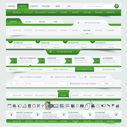 Vector Web Elements Menu art graphic 05 web menu elements element   