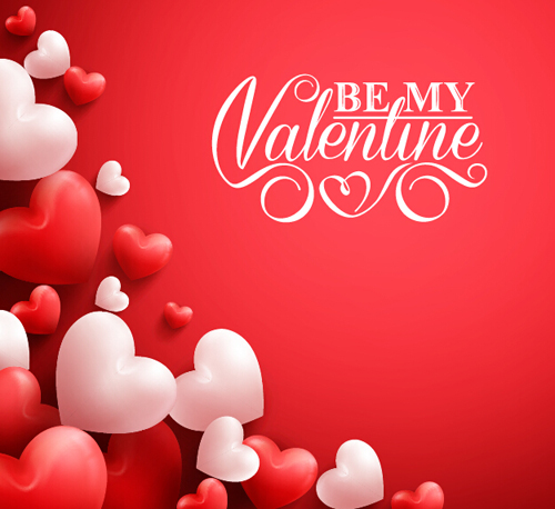 Happy Valentines day text with heart balloons vector 15 valentines text heart happy day balloons   