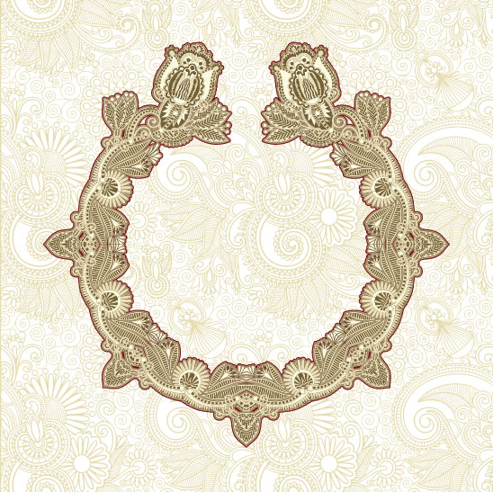 Retro lace Decoration Frames vector 03 Retro font lace frames frame decoration   