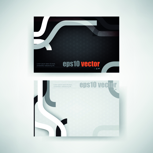 Abstract track business cards vector set 01 track business cards business card abstract   