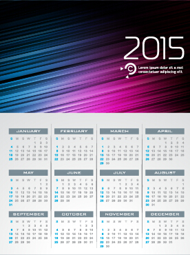 Grid calendar 2015 with abstract background vector 03 grid calendar 2015   