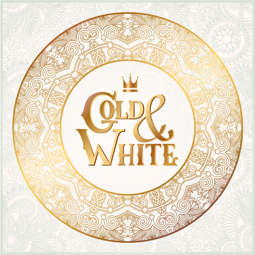 Gold with white floral ornaments background vector illustration set 01 ornaments illustration floral background   