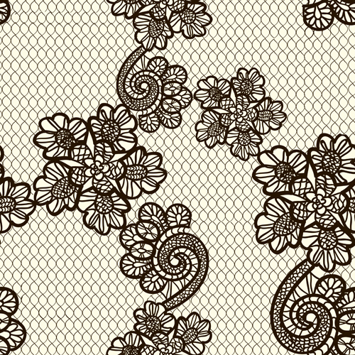 Retro lace ornament pattern seamless vector 02 seamless Retro font pattern ornament   
