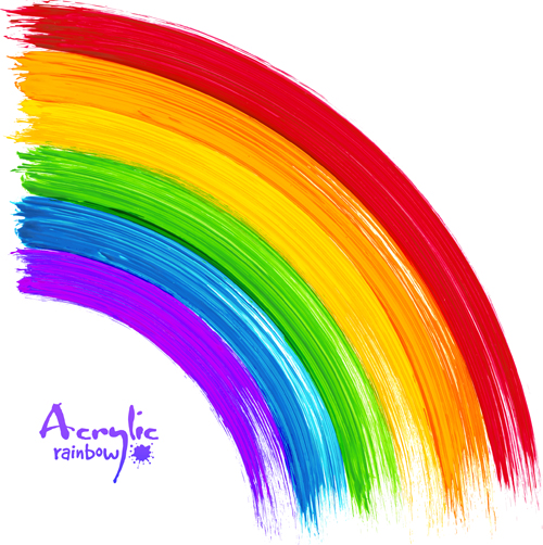 Beautiful rainbow paint design vector 02 rainbow paint bow beautiful   