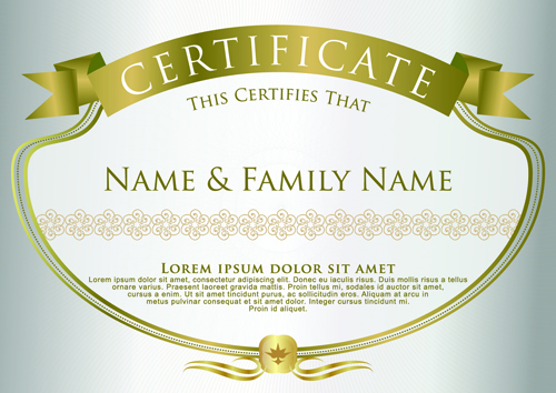 Elegant certificate template vector design 09 elegant certificate template certificate   