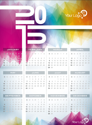 Grid calendar 2015 with abstract background vector 06 grid calendar 2015   