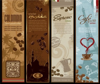Classic coffee design elements banner vector coffee classic banner background   