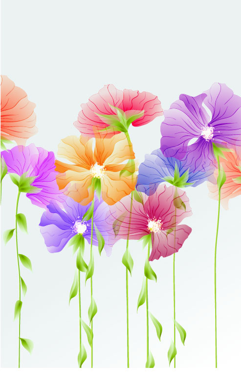 Bright with Flowers free vector 03 flowers bright   