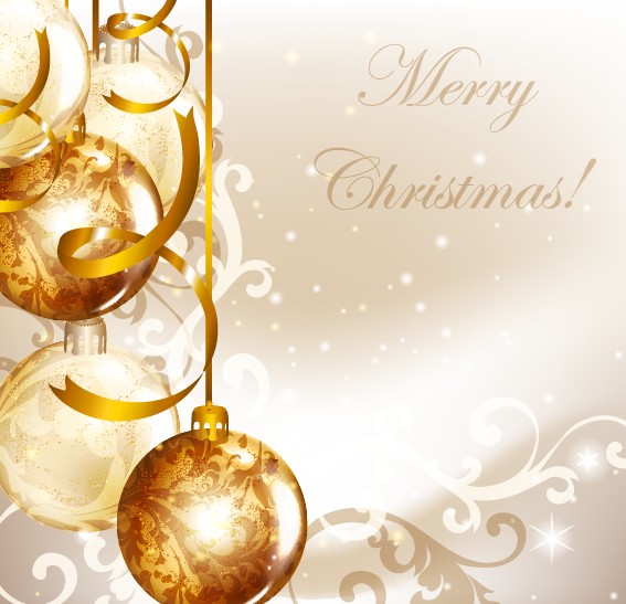 Golden Christmas balls 2014 background vector 03 golden christmas balls background vector background   