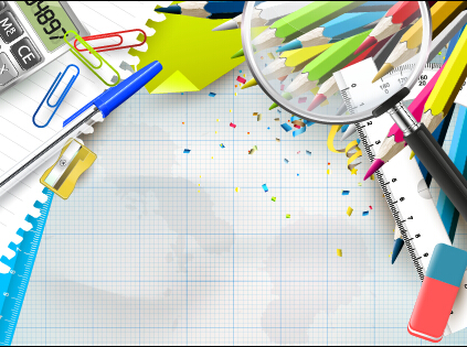 Vector background school elements illustration 03 school illustration elements   