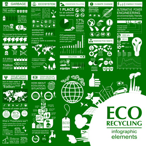 Eco recycling Infographic elements vector template 01 recycling infographic eco   