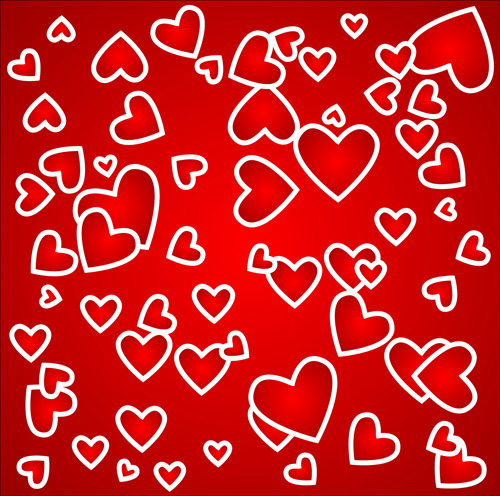 Romantic heart Valentine background free vector 05 Valentine romantic heart   