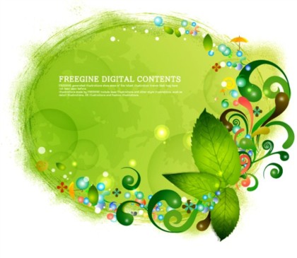 Fresh fantasy green design background vector green fresh fantasy background   