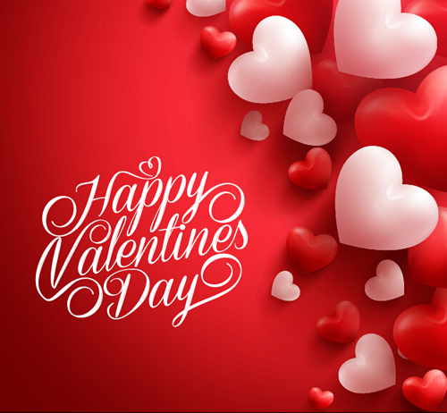 Happy Valentines day text with heart balloons vector 12 valentines text heart happy day balloons   
