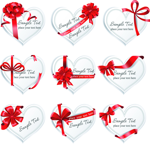 Exquisite ribbon bow gift cards vector set 03 ribbon gift cards gift card gift exquisite card bow   