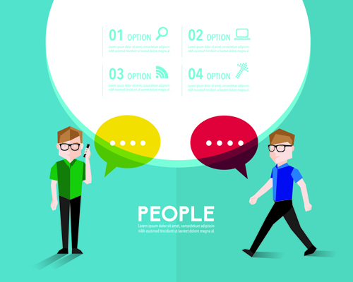 People with speech bubbles business template vector 02 speech bubbles speech people business template business bubbles   