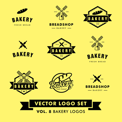 Bakery black logos vector material material logos black bakery   