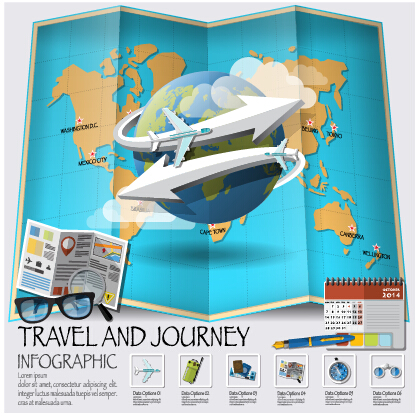 World travel infographics vector set 05 world travel infographics   