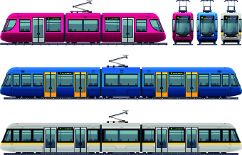 Different Trolleybus design vectors vectors trolleybus different   