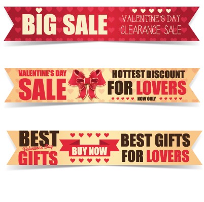 Valentine Day big sale vector banners set 01 Valentine day Valentine big sale big banners banner   