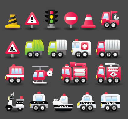 Set of Icons transportation vector 03 transportation transport icons icon   