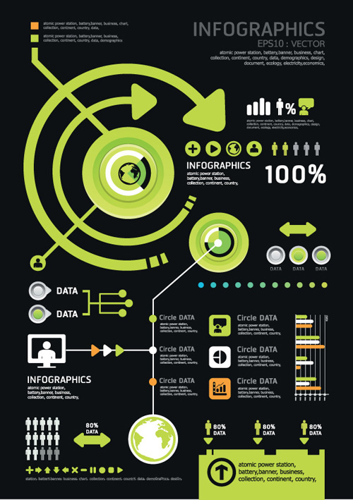 Set of Year Infographic and diagram vector material 04 year material infographic diagram   