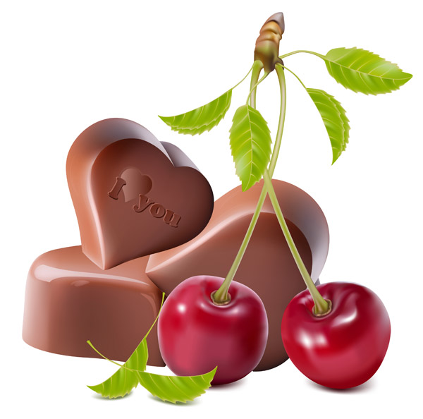 Chocolate and cherry you The leaves love i heart shaped green leaves chocolate cherry leaves cherry   
