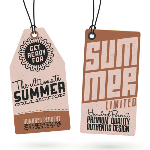 Vintage cardboard summer discount tags vector 01 vintage tags summer discount cardboard   