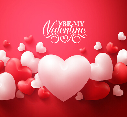 Happy Valentines day text with heart balloons vector 11 valentines text heart happy day balloons   