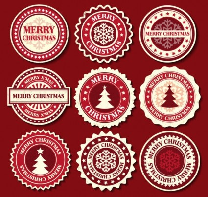 Christmas snowflake badge vectors snowflake christmas badge   