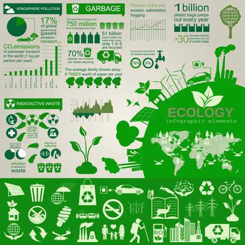 Eco recycling Infographic elements vector template 03 recycling infographic eco   