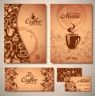 Delicate coffee cards design vector material 03 vector material material delicate coffee cards card   