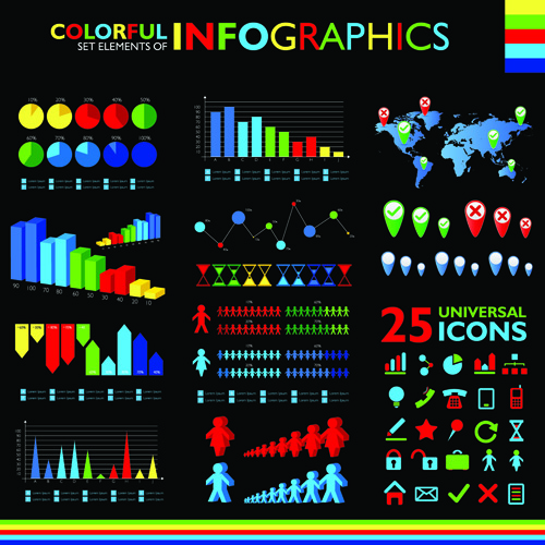 Colorful Infographic vector 03 infographic colorful color   