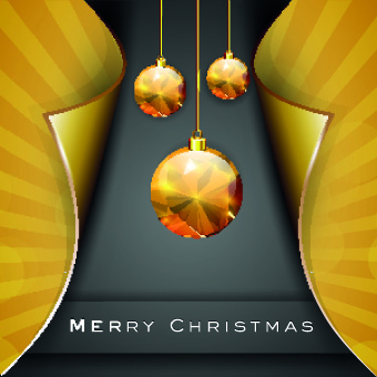 Golden Christmas baubles vector background Vector Background christmas baubles background   