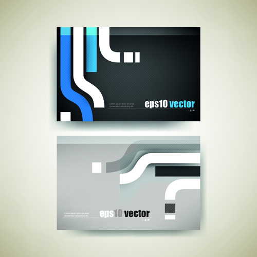 Abstract track business cards vector set 04 track business cards business card business abstract   