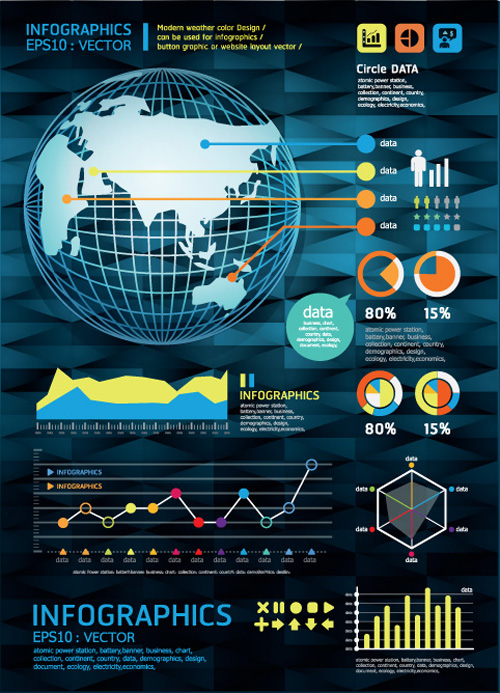 Set of Year Infographic and diagram vector material 05 year material infographic diagram   