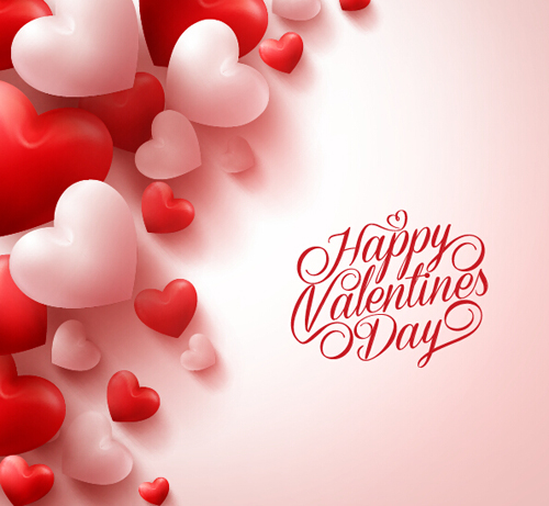 Happy Valentines day text with heart balloons vector 05 valentines text heart happy day balloons   