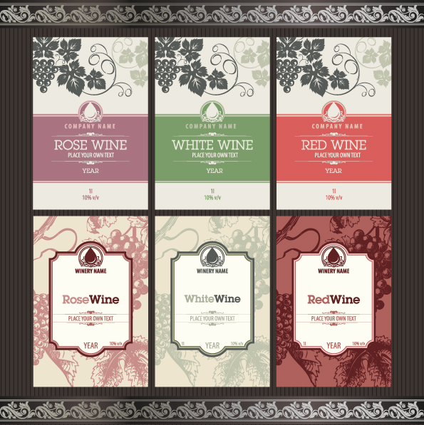 Vintage Elements of Wine Labels vector material 02 wine vintage material labels label elements element   