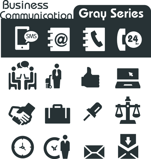 Gray series social icons vector set 05 social icons social series icons icon gray   