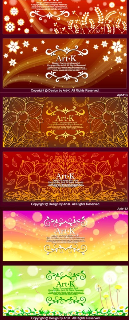 Fantasy design banners set vector fantasy background   