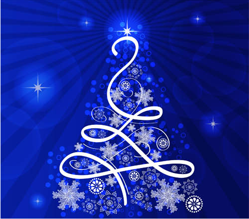 Xmas tree with blue background vector Xmas Tree X-mas blue   