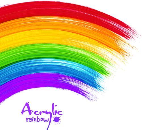 Beautiful rainbow paint design vector 01 rainbow paint beautiful   