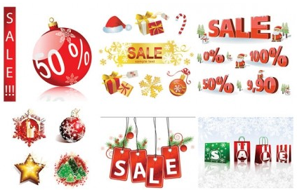 Christmas sales discount decorative elements vector sales discount decorative christmas   