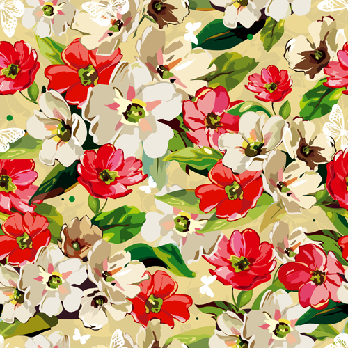 Set of different Flower Pattern elements vector 11 pattern flower elements element different   