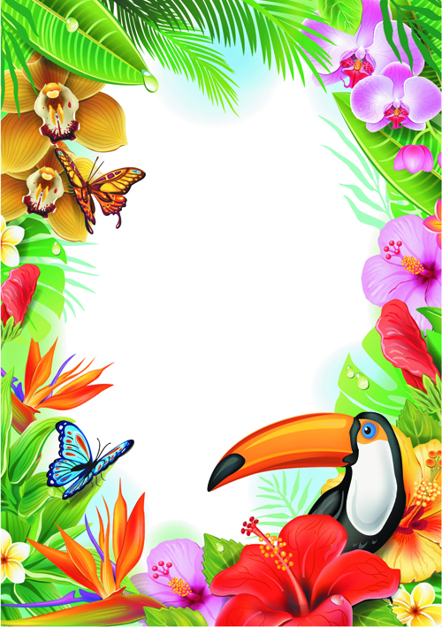 Beautiful flowers and butterflies vector background 01 Vector Background flower butterflies Beautiful flowers beautiful background   